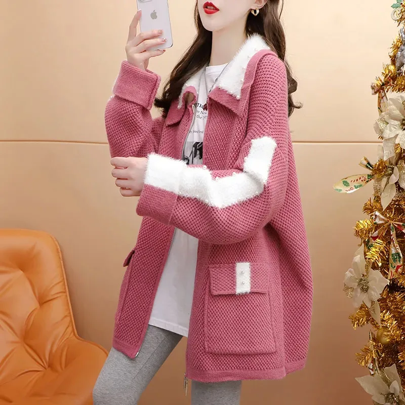 New Quality Women's Sweater Cardigan Outerwear Spring Autumn Loose Long Knitted Coat Female Casual Sweaters Jacket Zipper 100KG
New Quality Women's Sweater Cardigan Outerwear Spring Autumn Loose Long Knitted Coat Female Casual Sweaters Jacket Zipper 100KG