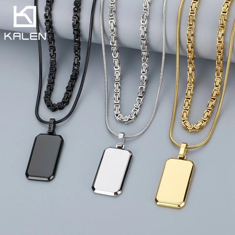 Creative Double Link Square Charm Pendant Necklace For Men Women Hip Hop Stainless Steel Byzantine Chain Accessories Trend Gift
Creative Double Link Square Charm Pendant Necklace For Men Women Hip Hop Stainless Steel Byzantine Chain Accessories Trend Gift