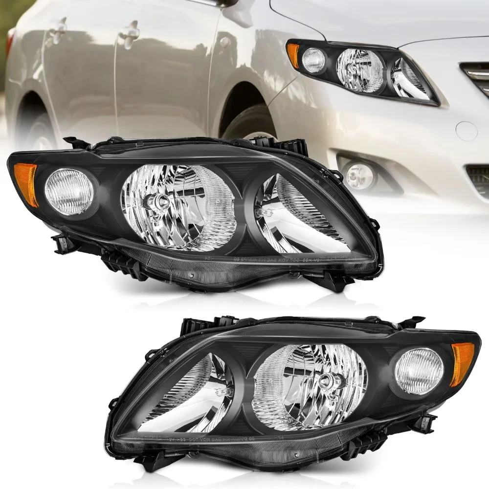 Headlights For 2009-2010 Toyota Corolla Black Headlamps Assembly L+R Pair
Headlights For 2009-2010 Toyota Corolla Black Headlamps Assembly L+R Pair