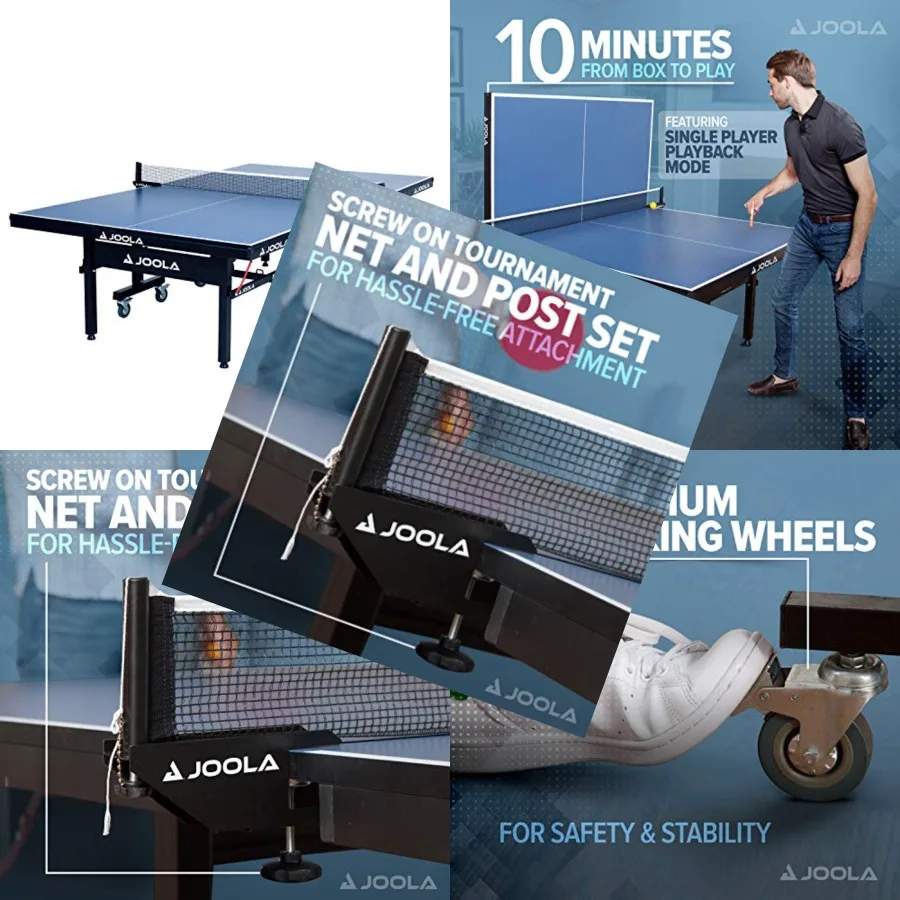 Indoor table tennis table for professional use made of MDF blue quick-clamp net and posts 10-minute assembly tournament-grade f
Indoor table tennis table for professional use made of MDF blue quick-clamp net and posts 10-minute assembly tournament-grade f