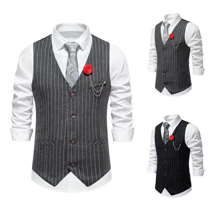 Striped 2024 Spring/Summer New European Printed Single Breasted Vest For Men's Suit Vest
Striped 2024 Spring/Summer New European Printed Single Breasted Vest For Men's Suit Vest