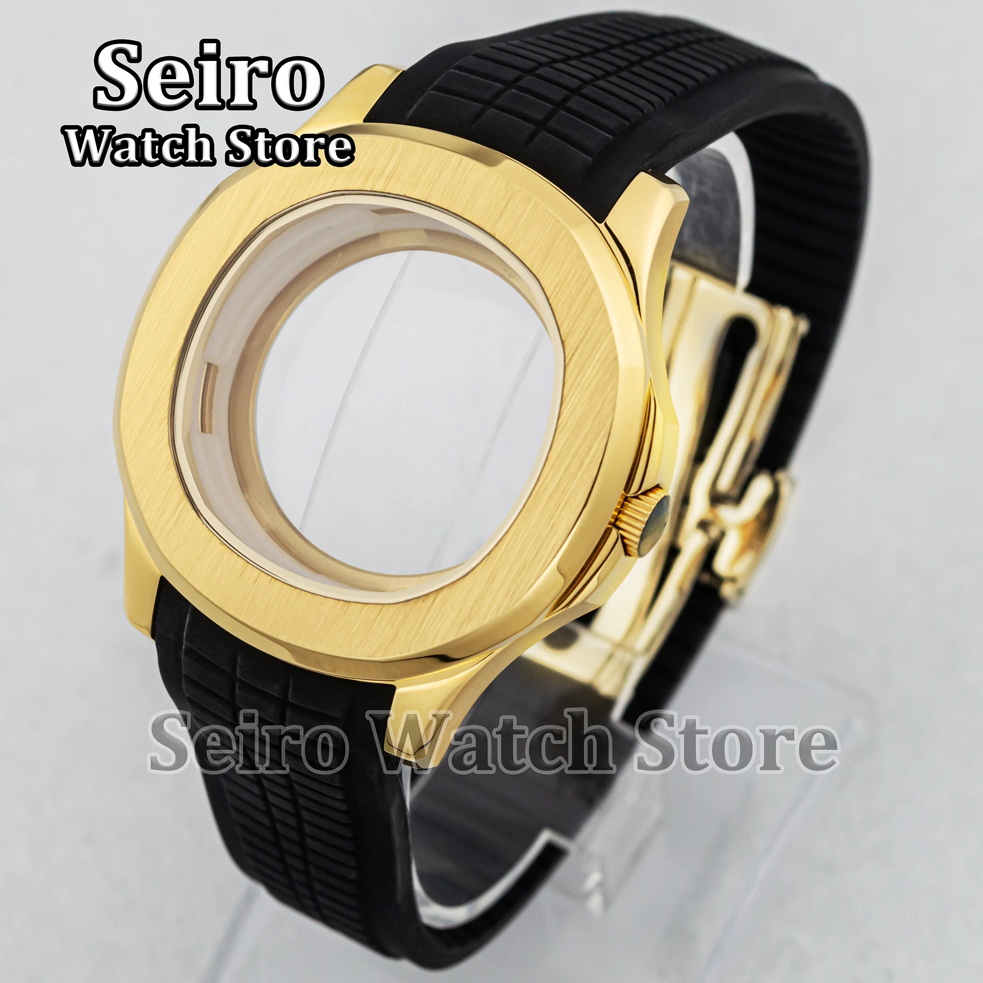 Gold 42MM NH35 Case AQUANAUT Nautilus Rubber Strap Sapphire Glass 10ATM Waterproof Stainless Steel Watch Parts for NH36 Movement
Gold 42MM NH35 Case AQUANAUT Nautilus Rubber Strap Sapphire Glass 10ATM Waterproof Stainless Steel Watch Parts for NH36 Movement
