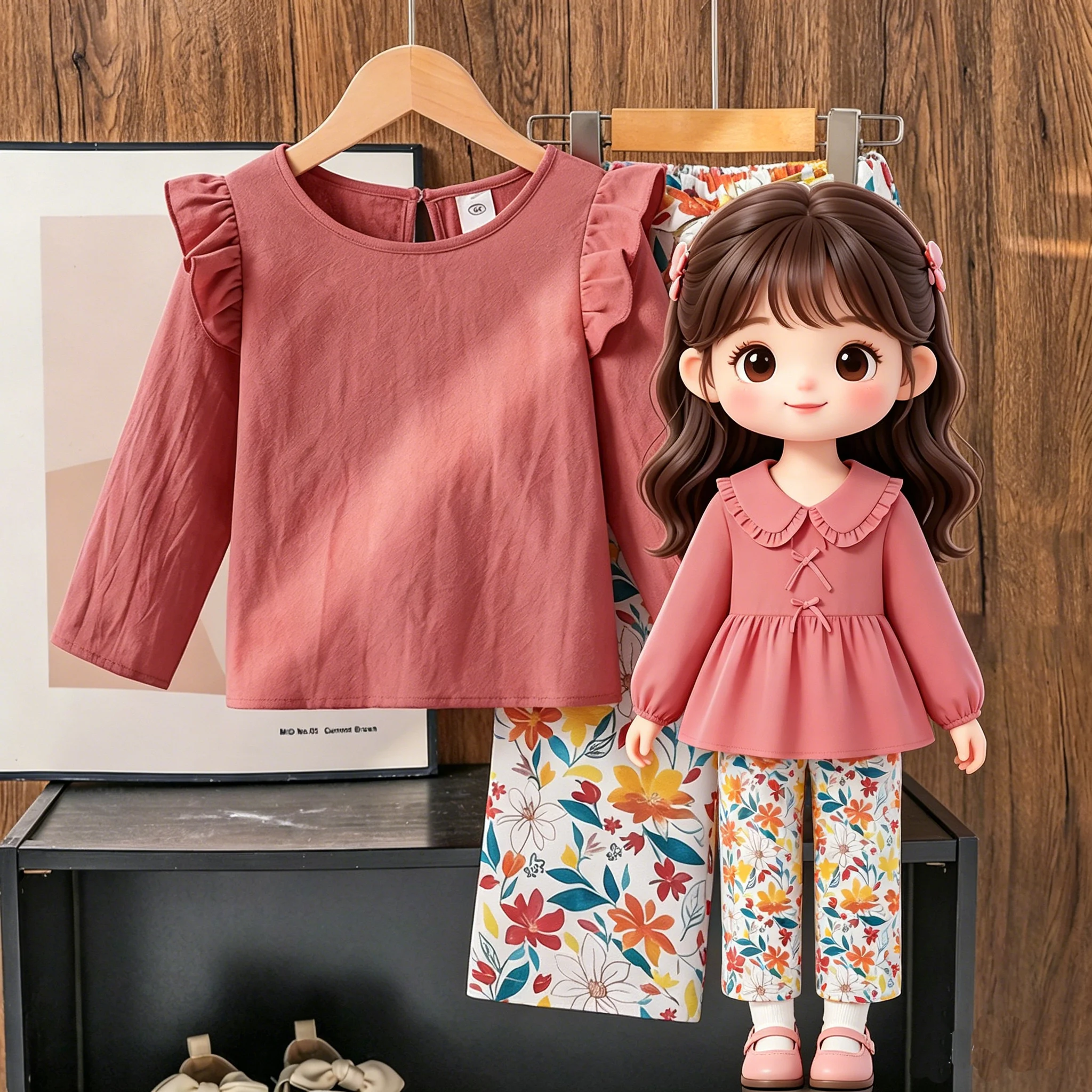 Daily Spring Autumn Flying Sleeve Long Sleeve Outfit Set for 4-7 Years Old Little Girls Casual Sweet Kids Clothing
Daily Spring Autumn Flying Sleeve Long Sleeve Outfit Set for 4-7 Years Old Little Girls Casual Sweet Kids Clothing