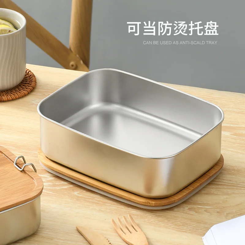 CX stainless steel food grade bamboo cover lunch box simple bento lunch box sealing ring anti-leakage
CX stainless steel food grade bamboo cover lunch box simple bento lunch box sealing ring anti-leakage