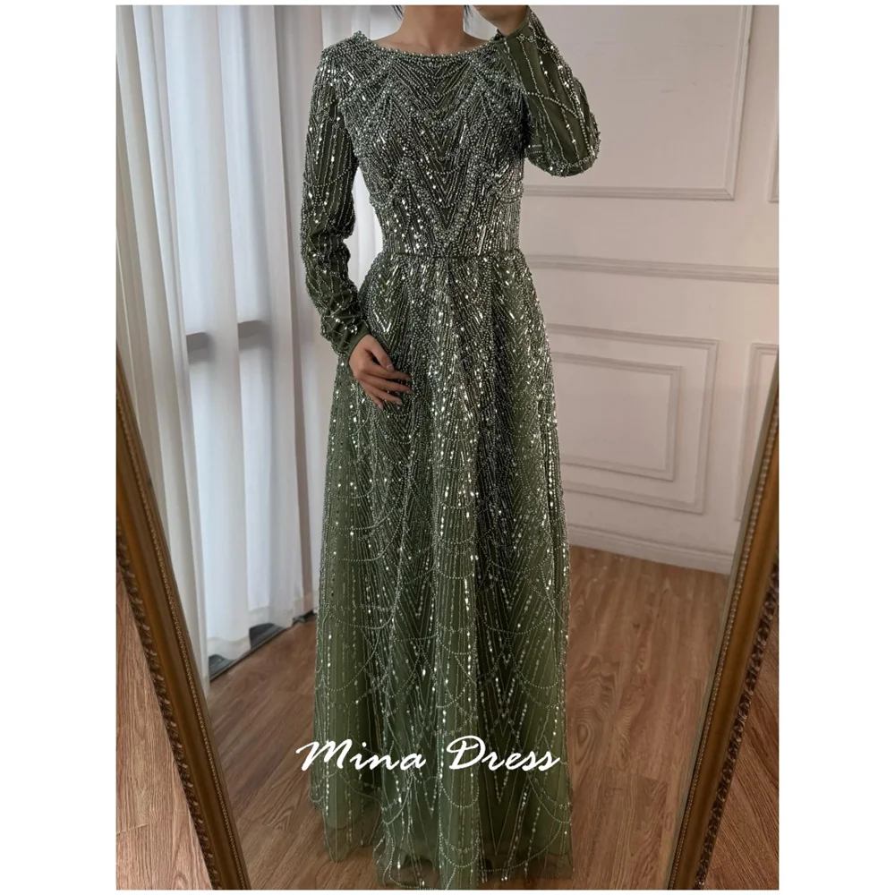 Mina Customized Beads Elegant Party Dresses Woman Sequin Round Collar Evening Dress Gem Long Sleeves Special Occasions Prom
Mina Customized Beads Elegant Party Dresses Woman Sequin Round Collar Evening Dress Gem Long Sleeves Special Occasions Prom