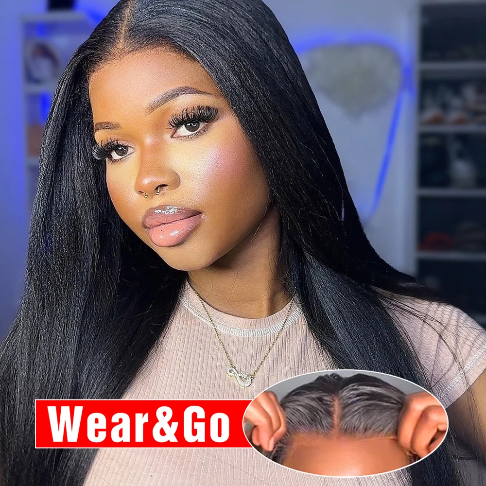 Pre Cut No Glue Glueless Wig Human Hair Ready To Wear Preplucked Yaki Kinky Straight Human Hair Wigs HD Lace Wigs For Women
Pre Cut No Glue Glueless Wig Human Hair Ready To Wear Preplucked Yaki Kinky Straight Human Hair Wigs HD Lace Wigs For Women