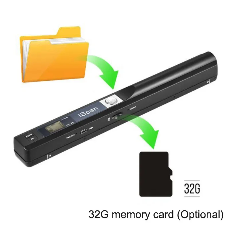 Mini Portable iScan Scanner 900DPI Handheld A4 Book Scanner LCD Display JPG/PDF Format Document Image Up to 32G Memory Card
Mini Portable iScan Scanner 900DPI Handheld A4 Book Scanner LCD Display JPG/PDF Format Document Image Up to 32G Memory Card