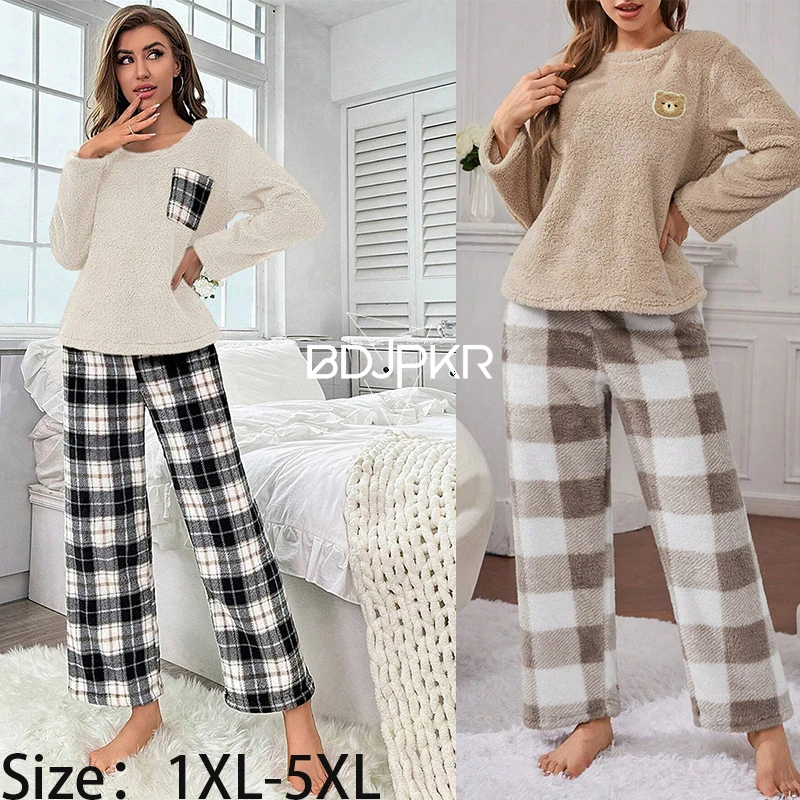 Thick And Warm Flannel Pajamas With Pockets In Autumn And Winter, Plus Plus Women Cartoon Home Clothes That Can Be Worn Outside
Thick And Warm Flannel Pajamas With Pockets In Autumn And Winter, Plus Plus Women Cartoon Home Clothes That Can Be Worn Outside