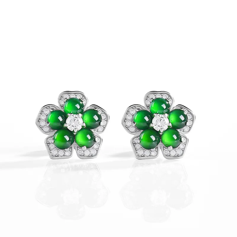 High End Natural A-grade Jadeite Yang Green Petal Earrings Jade S925 Silver Inlaid Fashionable Women's Jewelry Wholesale
High End Natural A-grade Jadeite Yang Green Petal Earrings Jade S925 Silver Inlaid Fashionable Women's Jewelry Wholesale