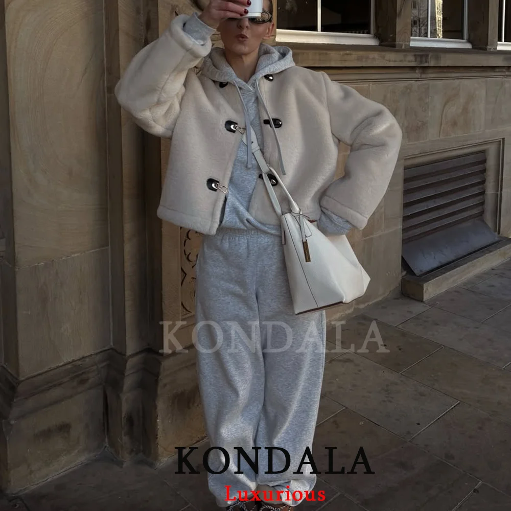 KONDALA Casual Chic Fur Jackets Women Long Sleeve Buttons Loose Coats Fashion 2026 Spring Streetwear Y2K Girl Outwears
KONDALA Casual Chic Fur Jackets Women Long Sleeve Buttons Loose Coats Fashion 2026 Spring Streetwear Y2K Girl Outwears