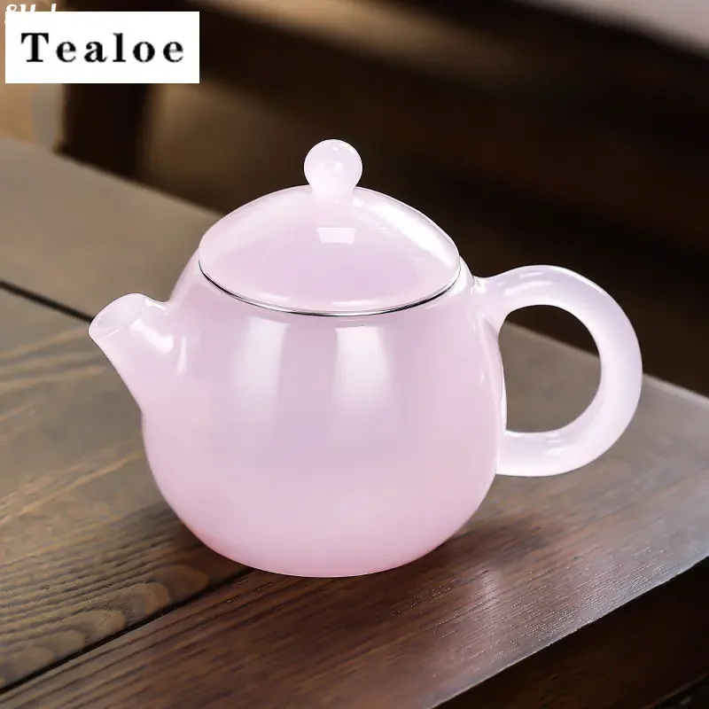 Furong Jade Porcelain Teapot Small Dragon Egg Pot Single Brewing Teapot Stainless Steel Tea Filter Tea Pot for Green Tea
Furong Jade Porcelain Teapot Small Dragon Egg Pot Single Brewing Teapot Stainless Steel Tea Filter Tea Pot for Green Tea