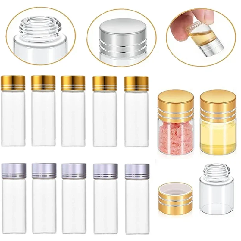 50Pcs 12-110ml Empty Mini Clear Glass Bottles with Aluminum Screw Lid DIY Decoration Vials For Wedding Favors Decorations Flower
50Pcs 12-110ml Empty Mini Clear Glass Bottles with Aluminum Screw Lid DIY Decoration Vials For Wedding Favors Decorations Flower