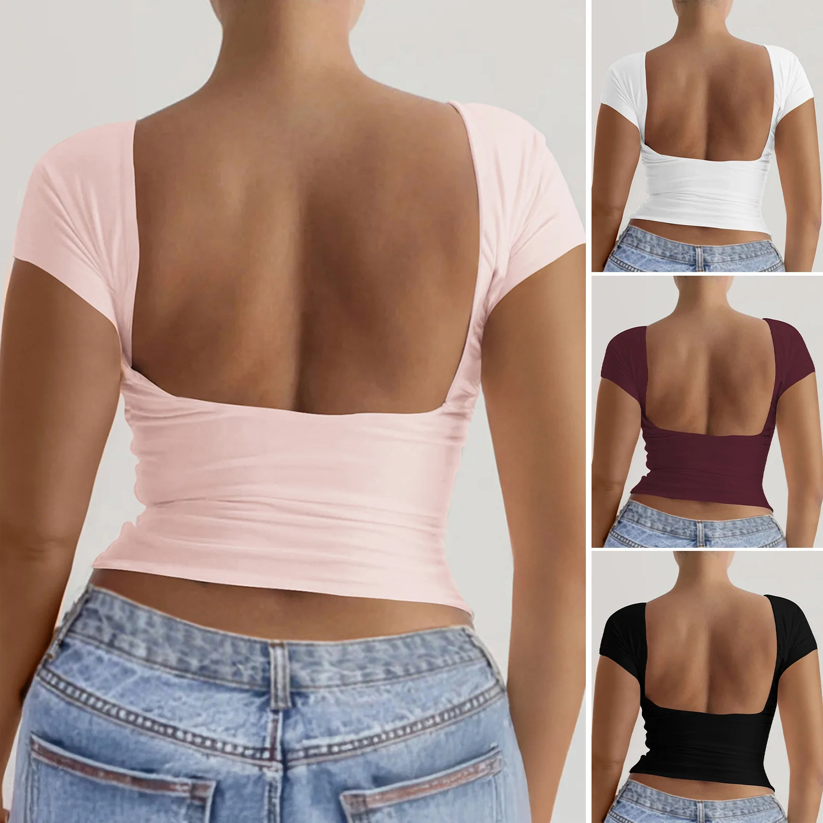 Kaikuo 2025 Spring/Summer Amazon Solid Color Crew Neck Leaky Back Short Sleeve Sexy Slim Y2K Top T-Shirt Women's Clothing
Kaikuo 2025 Spring/Summer Amazon Solid Color Crew Neck Leaky Back Short Sleeve Sexy Slim Y2K Top T-Shirt Women's Clothing