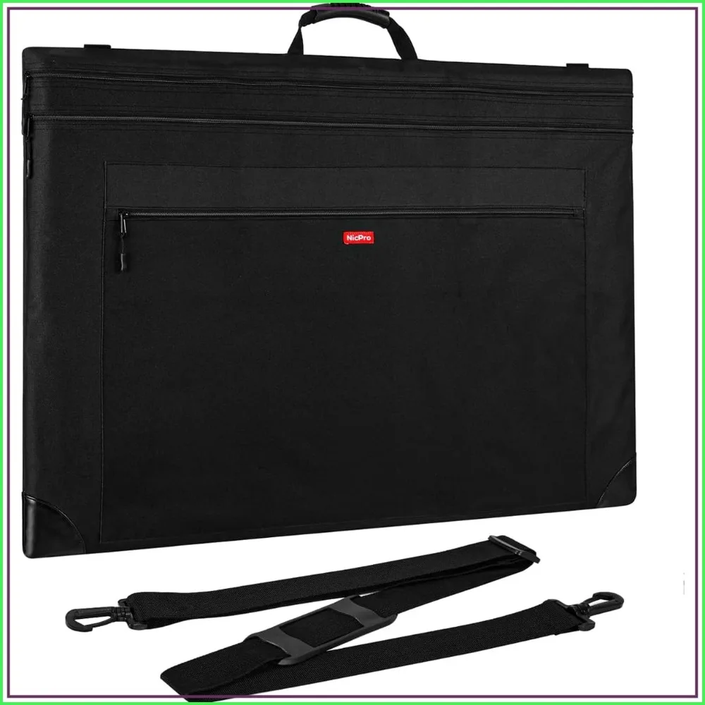 Lightweight Art Portfolio Bag, 20x26 Black Canvas Case with Detachable Shoulder Strap, Leather Corners, Storage for Artwork, Posters, Sketching
Lightweight Art Portfolio Bag, 20x26 Black Canvas Case with Detachable Shoulder Strap, Leather Corners, Storage for Artwork, Posters, Sketching