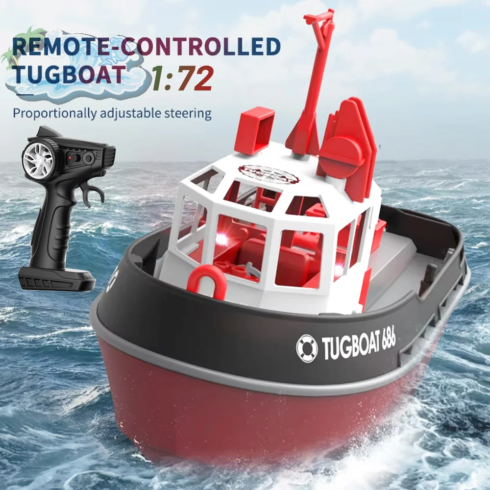 New RC Boat Model 686 1/72 Tugboat Model Toy 2.4G Dual Motor Long Range Wireless Electric Remote Control Boat Set for Boys Gift
New RC Boat Model 686 1/72 Tugboat Model Toy 2.4G Dual Motor Long Range Wireless Electric Remote Control Boat Set for Boys Gift