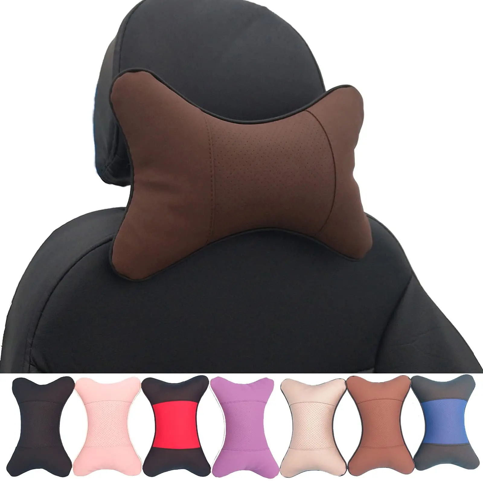 2-Pack Car Neck Support Cushion PU Leather Headrest Pillow With Fiber Fill For Travel Comfort
2-Pack Car Neck Support Cushion PU Leather Headrest Pillow With Fiber Fill For Travel Comfort