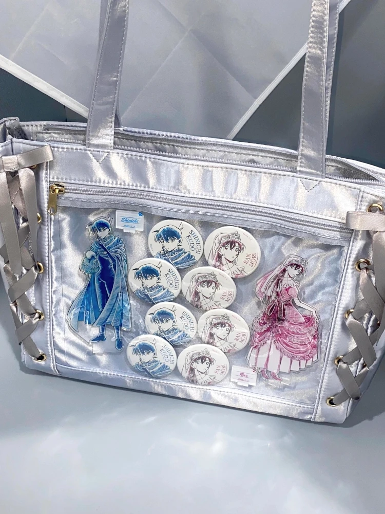 Kawaii Japanese Ribbon Pain Bag Large Capaci Tote Bag Women's Sweet School Girl Sle Transparent ainy Pattern Casual Bag
Kawaii Japanese Ribbon Pain Bag Large Capaci Tote Bag Women's Sweet School Girl Sle Transparent ainy Pattern Casual Bag