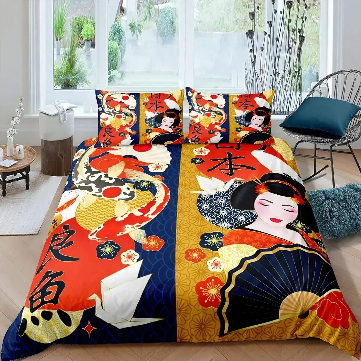 Japanese Style Duvet Cover Koi Fish Cherry Ukiyo-E Geisha Quilt Cover Sun Crane Polyester Japanese Culture Theme Bedroom Decor
Japanese Style Duvet Cover Koi Fish Cherry Ukiyo-E Geisha Quilt Cover Sun Crane Polyester Japanese Culture Theme Bedroom Decor