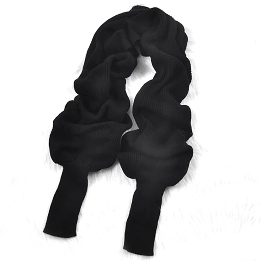 Unisex Fashion Korean Style Knitted Scarf Cape Shawl Black Long Sleeves Soft Warm Autumn Winter Scarf Sleeves Design
Unisex Fashion Korean Style Knitted Scarf Cape Shawl Black Long Sleeves Soft Warm Autumn Winter Scarf Sleeves Design