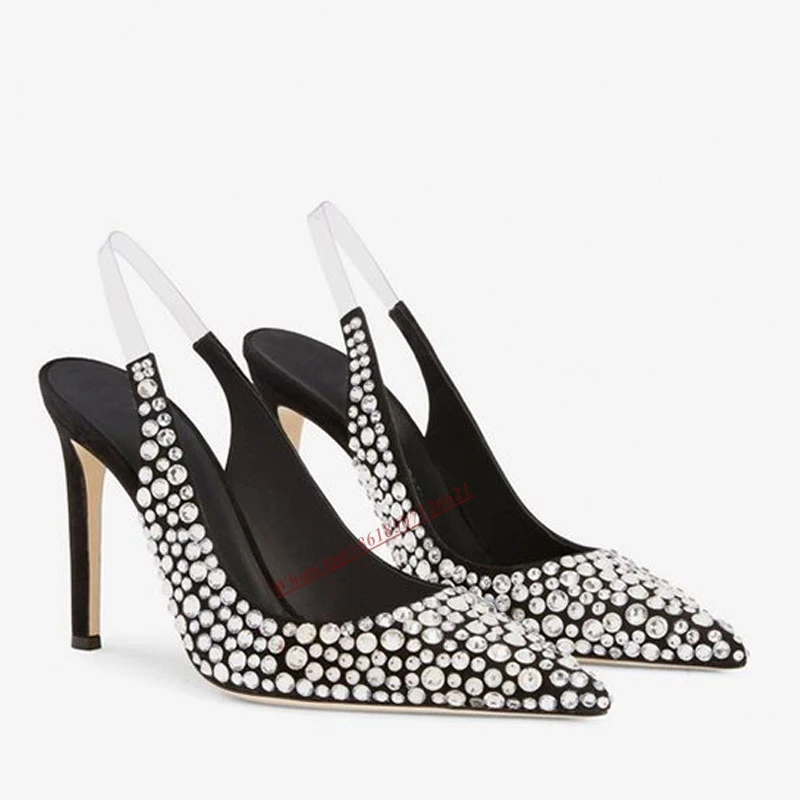 Women's Crystal Pointed Toe Stiletto High Heels Slingback Pumps Woman Plus Size Party Wedding Shoes
Women's Crystal Pointed Toe Stiletto High Heels Slingback Pumps Woman Plus Size Party Wedding Shoes