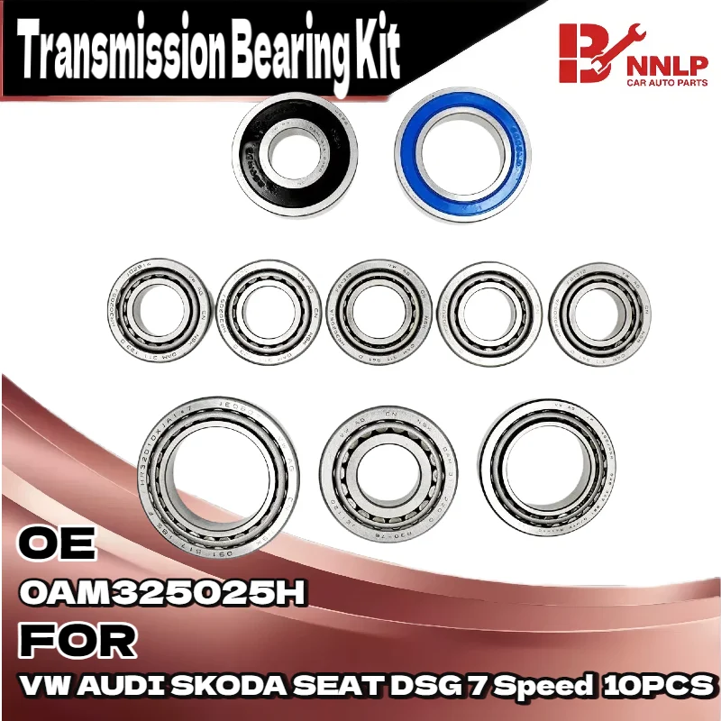 A set of 10 pieces DQ200 0AM 7-speed DSG Transmission Bearing Kit For VW Golf Passat CC AUDI A3 TT 
A set of 10 pieces DQ200 0AM 7-speed DSG Transmission Bearing Kit For VW Golf Passat CC AUDI A3 TT
