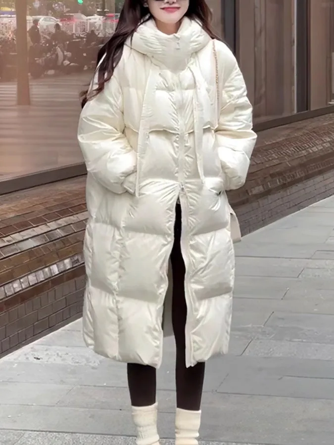 Soft Thiened Hooded Jaet Women's Mid-Length Cotton Coat Autumn Winter Gentle Cute Design Versatile Korean Sle Long Sve
Soft Thiened Hooded Jaet Women's Mid-Length Cotton Coat Autumn Winter Gentle Cute Design Versatile Korean Sle Long Sve