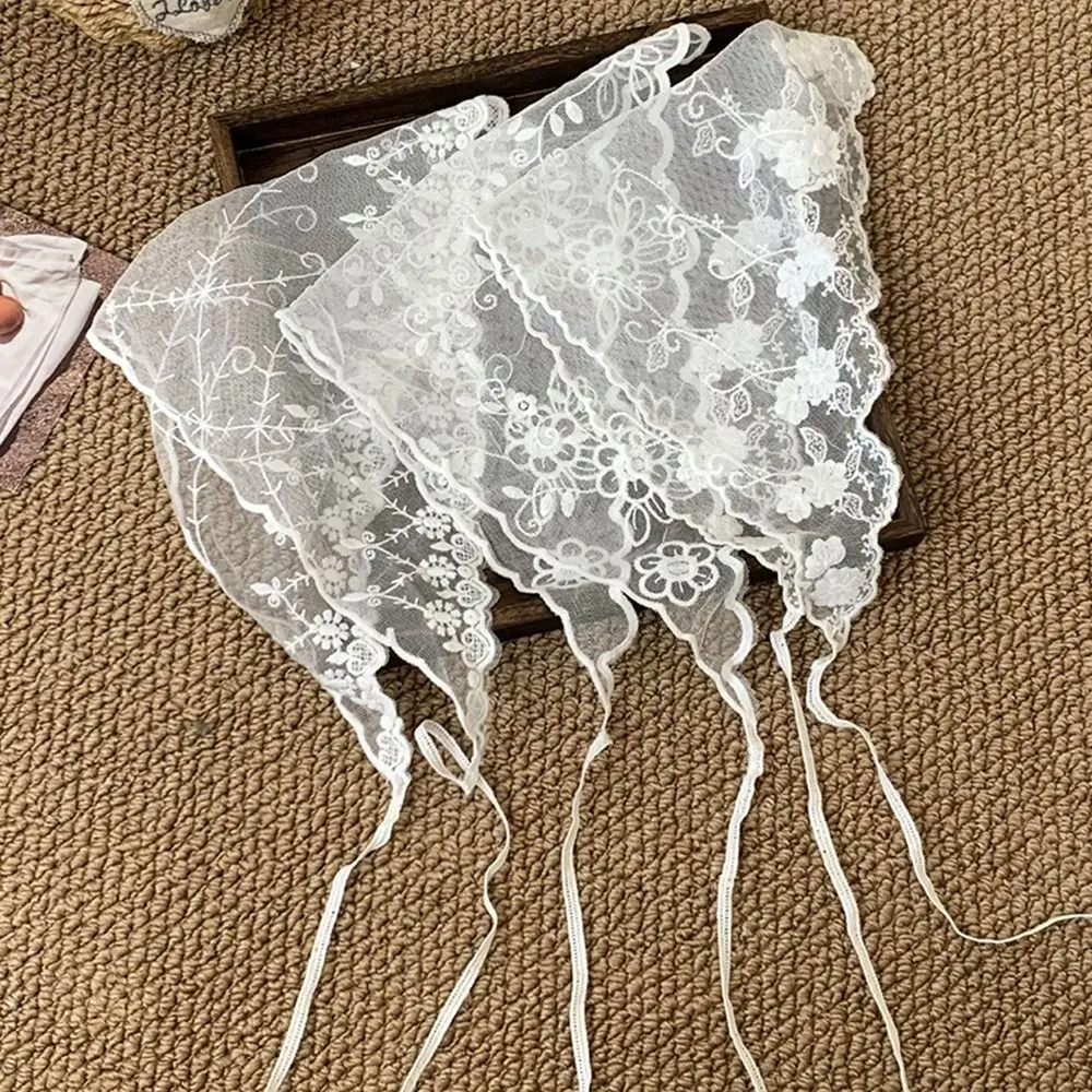 Fashion White Woven Floral Lace Hair Scarf Wraps Sweet Breathable Triangle Headscarf Retro Lace Hair Accessories Photo
Fashion White Woven Floral Lace Hair Scarf Wraps Sweet Breathable Triangle Headscarf Retro Lace Hair Accessories Photo