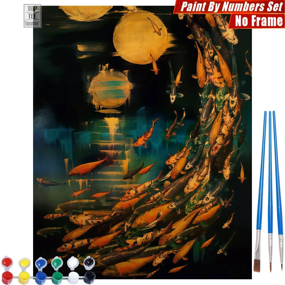 Koi Fish Moon DIY Digital Oil Paint Kit - Fish Moons Dreamy Canvas Wall Art Thanksgiving Day Gift For Neighbor
Koi Fish Moon DIY Digital Oil Paint Kit - Fish Moons Dreamy Canvas Wall Art Thanksgiving Day Gift For Neighbor