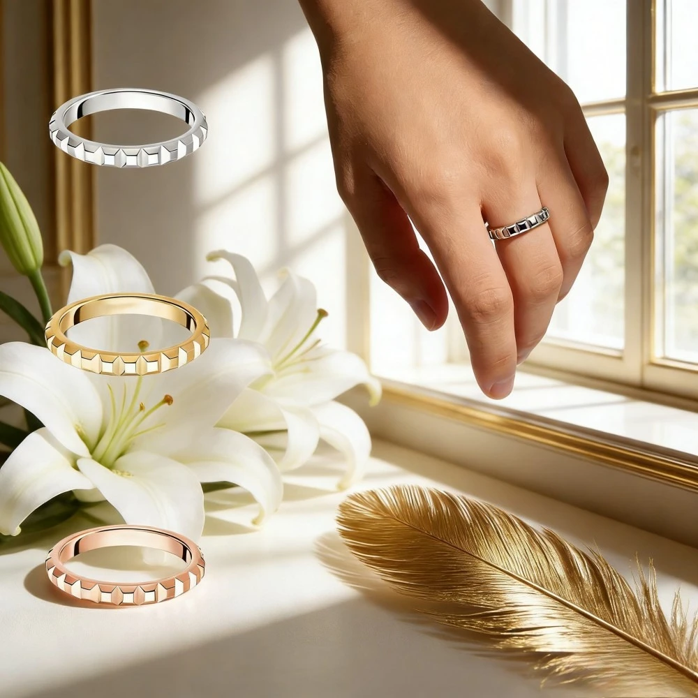 Модное кольцо с геометрическим краем 2026, трехцветное серебро, золото, розовое золото, простой и продвинутый дизайн, ювелирные изделия для женщин
Модное кольцо с геометрическим краем 2026, трехцветное серебро, золото, розовое золото, простой и продвинутый дизайн, ювелирные изделия для женщин