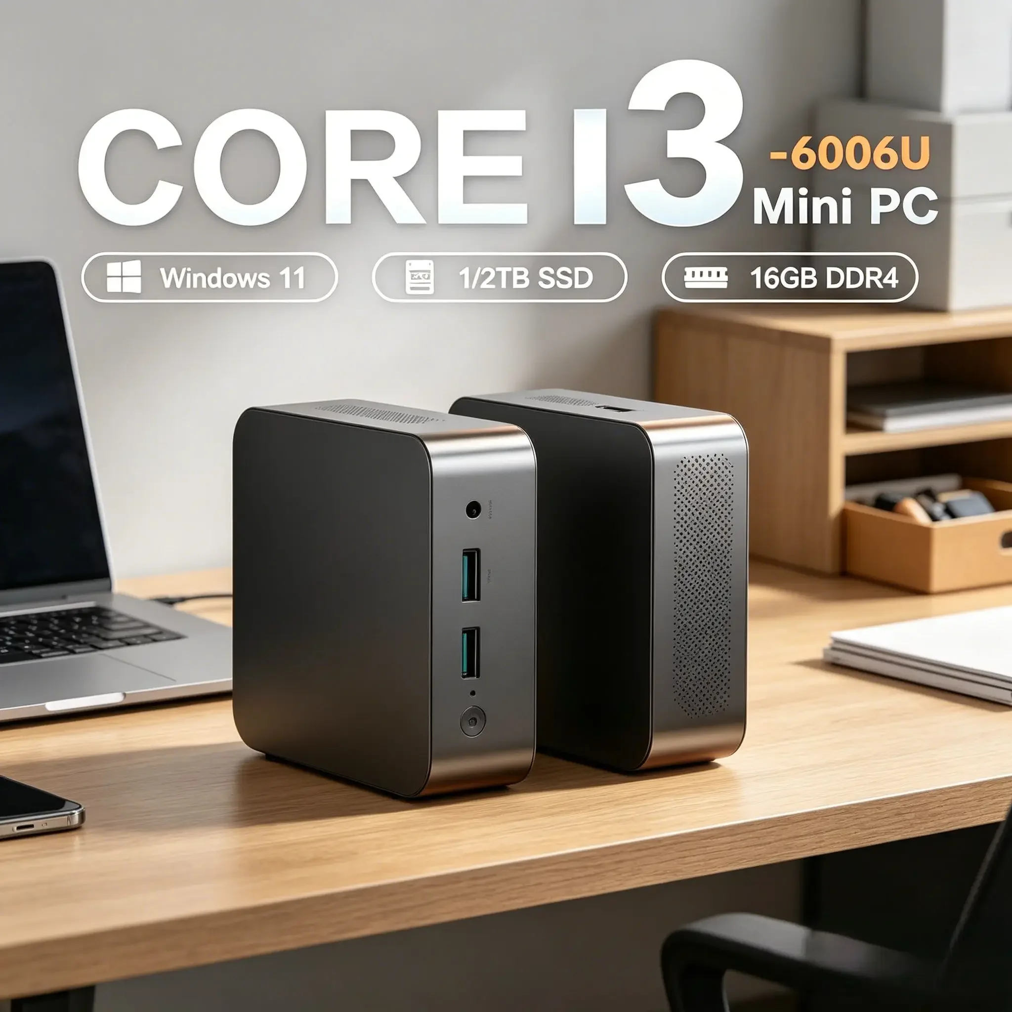 Compact Desktop Mini PC with Core I3-6006U Processor, 16GB Solid State Drive Ensures Fast Speed. WiFi6 Stable Connection, 4K
Compact Desktop Mini PC with Core I3-6006U Processor, 16GB Solid State Drive Ensures Fast Speed. WiFi6 Stable Connection, 4K