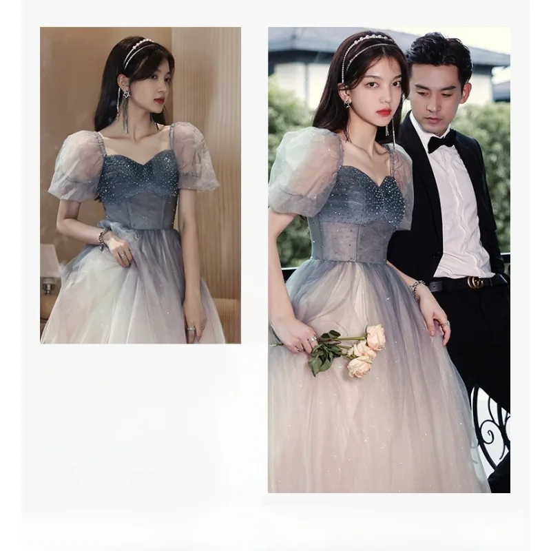 Grey Evening Dress 2025 New Fashion Square Collar Short Sleeve Princess Fluffy Skirt Sequins Formal Women Elegant Party Dresses
Grey Evening Dress 2025 New Fashion Square Collar Short Sleeve Princess Fluffy Skirt Sequins Formal Women Elegant Party Dresses