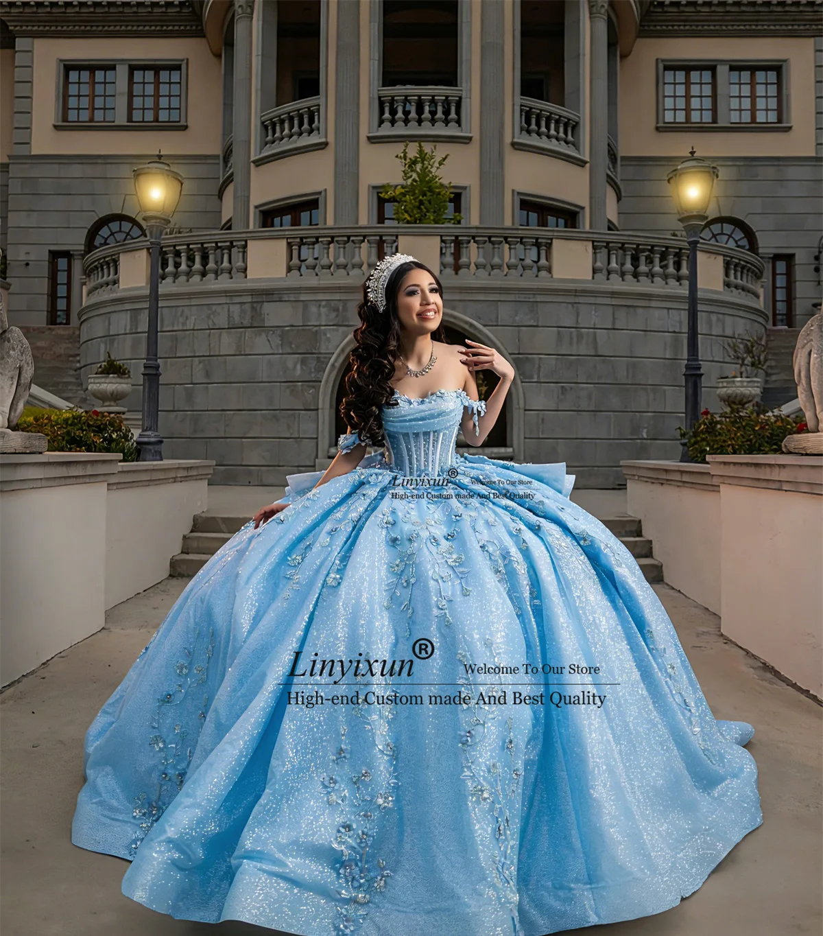 Mexican Sweetheart Quinceanera Dresses for 15 Off Shoulder Beaded Crystal 3D Floars Lace vestidos de 15 quinceañera Customized
Mexican Sweetheart Quinceanera Dresses for 15 Off Shoulder Beaded Crystal 3D Floars Lace vestidos de 15 quinceañera Customized