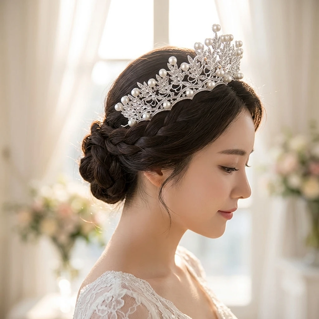 Bridal Rhinestone Crown Hairpiece Large Korean Style Wedding Hair Accessory With Alloy Base And Crystal Beads
Bridal Rhinestone Crown Hairpiece Large Korean Style Wedding Hair Accessory With Alloy Base And Crystal Beads
