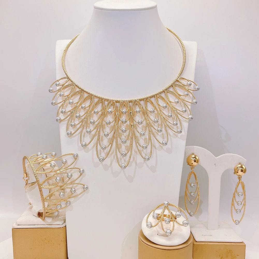 Newest Brazilian gold plated jewelry set necklace accessories elegant African ladies party jewelry set
Newest Brazilian gold plated jewelry set necklace accessories elegant African ladies party jewelry set