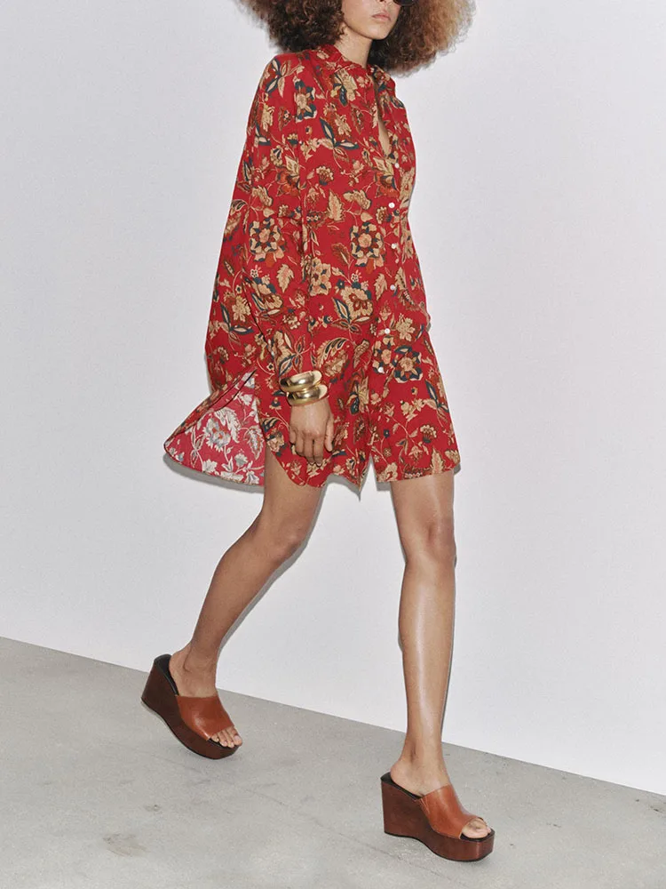 Faionable Long Sve Printed Collar Casual irt for Women Autumn New Arrival Ethnic Stage Costume Leisure Sle
Faionable Long Sve Printed Collar Casual irt for Women Autumn New Arrival Ethnic Stage Costume Leisure Sle