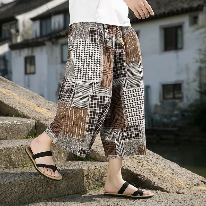 Summer Men's Harem Pants Japanese Samurai Jogging Plaid Trousers Straight Leg Eighteen orts Youthful Vitali Sle
Summer Men's Harem Pants Japanese Samurai Jogging Plaid Trousers Straight Leg Eighteen orts Youthful Vitali Sle