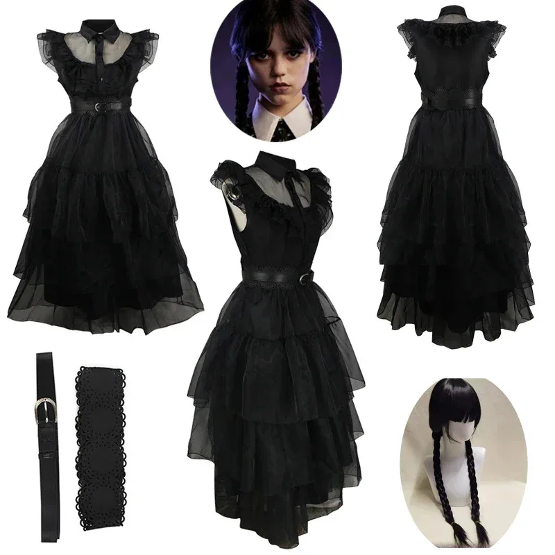 2025 New Halloween Carnival Gothic Costume Wednesday Addams Cosplay Black Dress for Girls Women Role Play Ball Party Suit Bla AA
2025 New Halloween Carnival Gothic Costume Wednesday Addams Cosplay Black Dress for Girls Women Role Play Ball Party Suit Bla AA