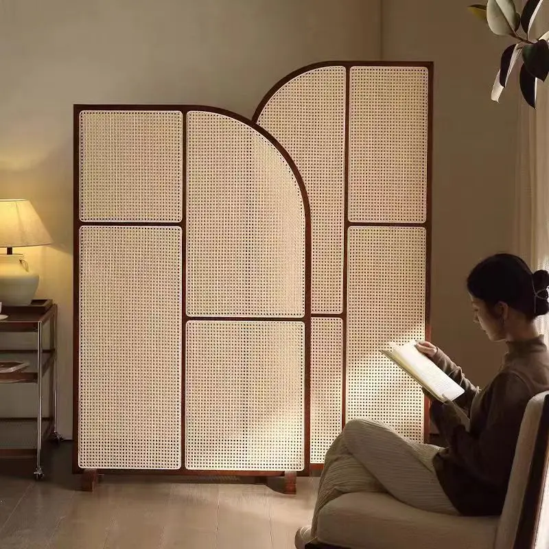 Japanese-style solid wood rattan combination small apartment living room creative partition wall movable Nordic new Chinese
Japanese-style solid wood rattan combination small apartment living room creative partition wall movable Nordic new Chinese
