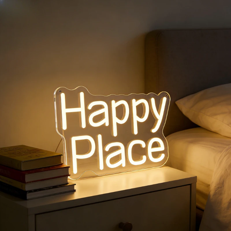 Светодиодная неоновая вывеска Happy Place, теплый желтый свет для спальни, гостиной, домашнего декора, настенное искусство для создания радостной атмосферы, подарок, романтическое освещение
Светодиодная неоновая вывеска Happy Place, теплый желтый свет для спальни, гостиной, домашнего декора, настенное искусство для создания радостной атмосферы, подарок, романтическое освещение