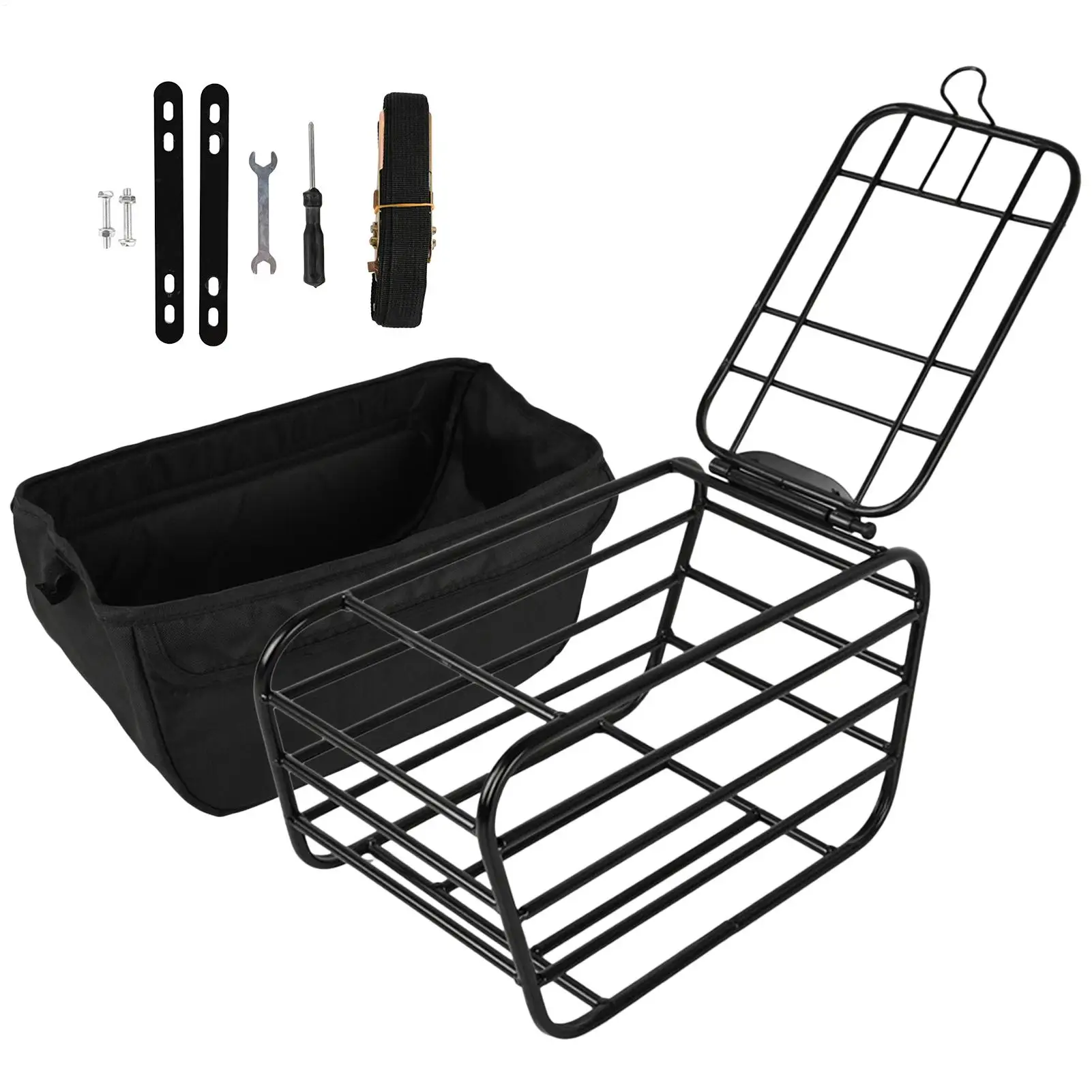 Heavy Duty Enclosed Carbon Steel Bike Basket Pet & Cargo Carrier for Road Cycling Commuting Touring All-Weather
Heavy Duty Enclosed Carbon Steel Bike Basket Pet & Cargo Carrier for Road Cycling Commuting Touring All-Weather 