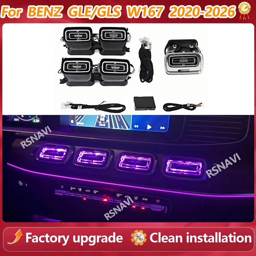 64 Colour LED Air Vents Ambient Light For Mercedes Benz GLE GLS W167 2020-2026 Front and rear vents Decorative Light Retrofit
64 Colour LED Air Vents Ambient Light For Mercedes Benz GLE GLS W167 2020-2026 Front and rear vents Decorative Light Retrofit