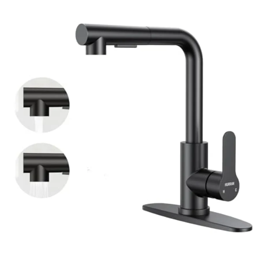 Kitchen Faucets, Kitchen Faucet with Pull Down Sprayer and Deck Plate, Stainless Steel Commercial Utility Kitchen Faucets for S
Kitchen Faucets, Kitchen Faucet with Pull Down Sprayer and Deck Plate, Stainless Steel Commercial Utility Kitchen Faucets for S