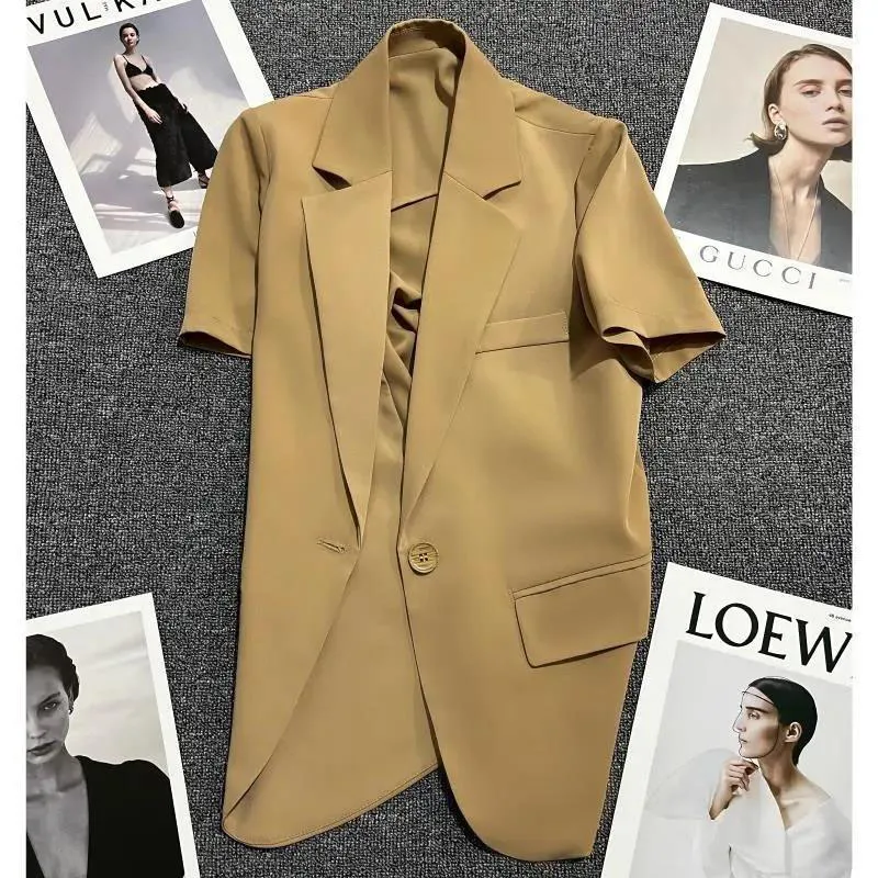 Korean Women's Suit Jacket 2025 New Summer Short Sleeve Office Ladies Blazer Coat Elegant Chic All-match Ladies Suit Waistcoat
Korean Women's Suit Jacket 2025 New Summer Short Sleeve Office Ladies Blazer Coat Elegant Chic All-match Ladies Suit Waistcoat