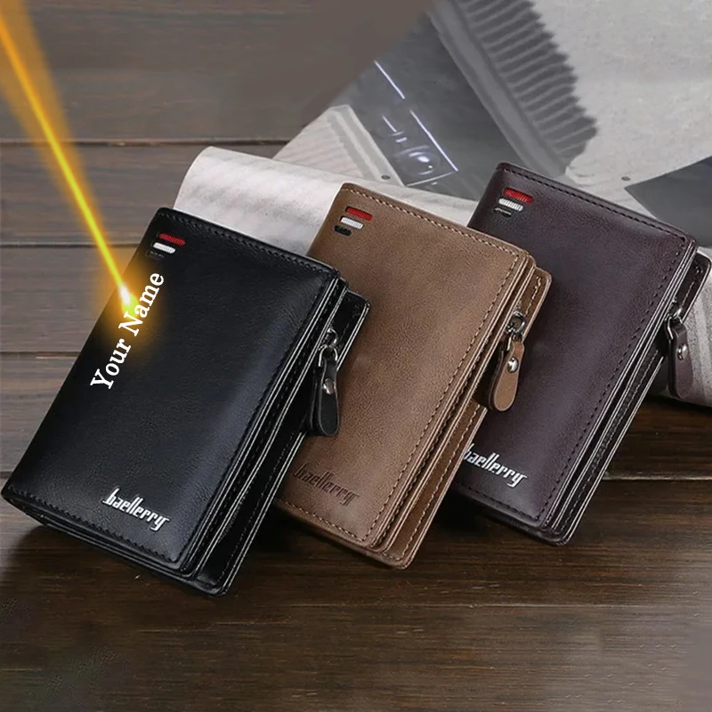 Custom Fashion Men Wallets Name Engraving Zipper Card Holder PU Leather Coin Purse Gift for Him Husband/Boyfriend Anniversary
Custom Fashion Men Wallets Name Engraving Zipper Card Holder PU Leather Coin Purse Gift for Him Husband/Boyfriend Anniversary
