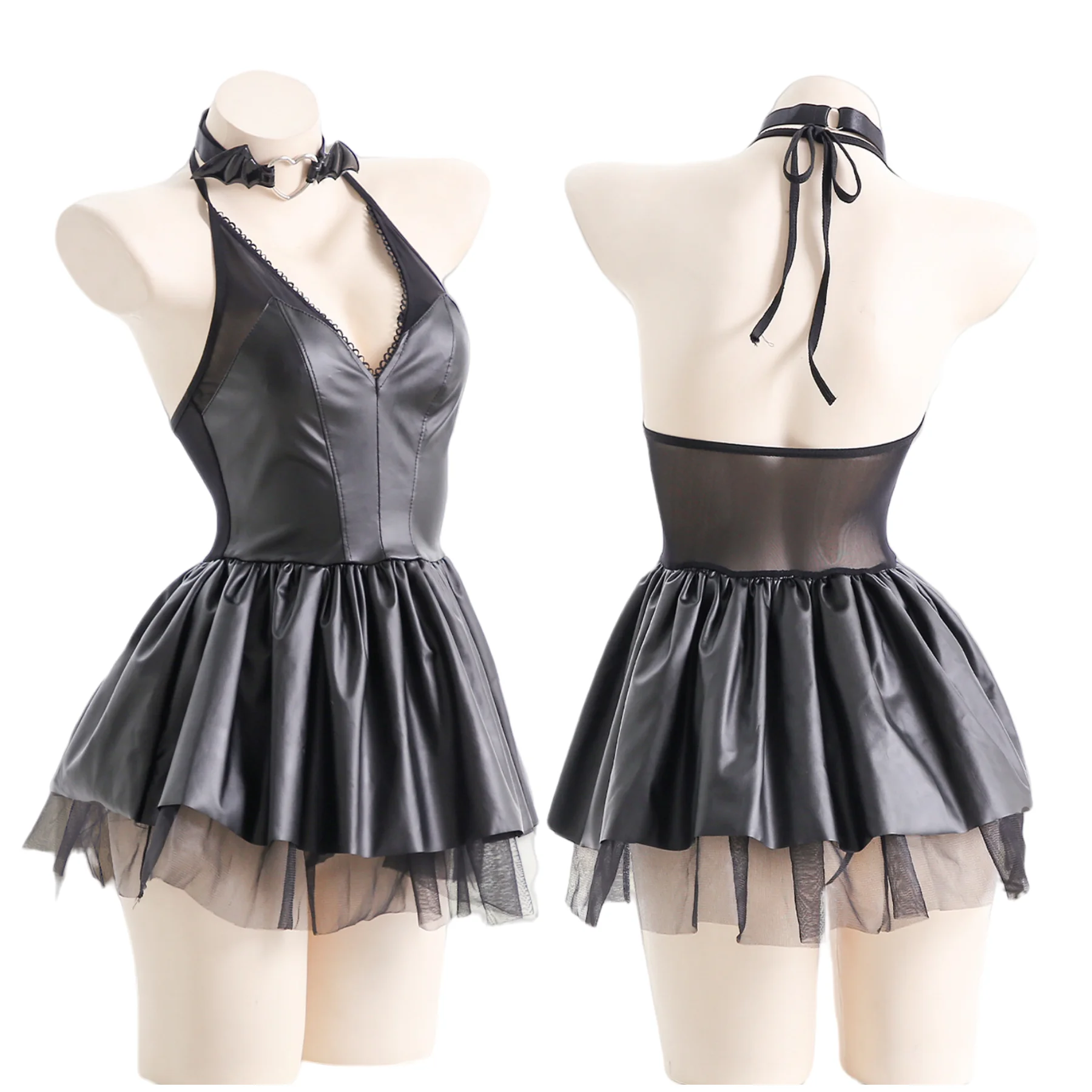 Sexy Women Naughty Lingerie PU Leather V-neck Fold Dress Anime Girl Tight Fitting Uniform Summer Trendy Clothes Dance Clubwear
Sexy Women Naughty Lingerie PU Leather V-neck Fold Dress Anime Girl Tight Fitting Uniform Summer Trendy Clothes Dance Clubwear