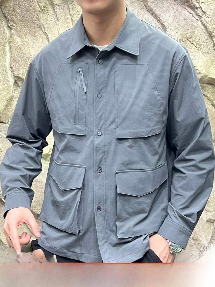 PATERNO High-End Men's Outdoor Lightweight Workwear irt Jaet with ket Stand Fit Nylon Spandex Blend Long Sve
PATERNO High-End Men's Outdoor Lightweight Workwear irt Jaet with ket Stand Fit Nylon Spandex Blend Long Sve