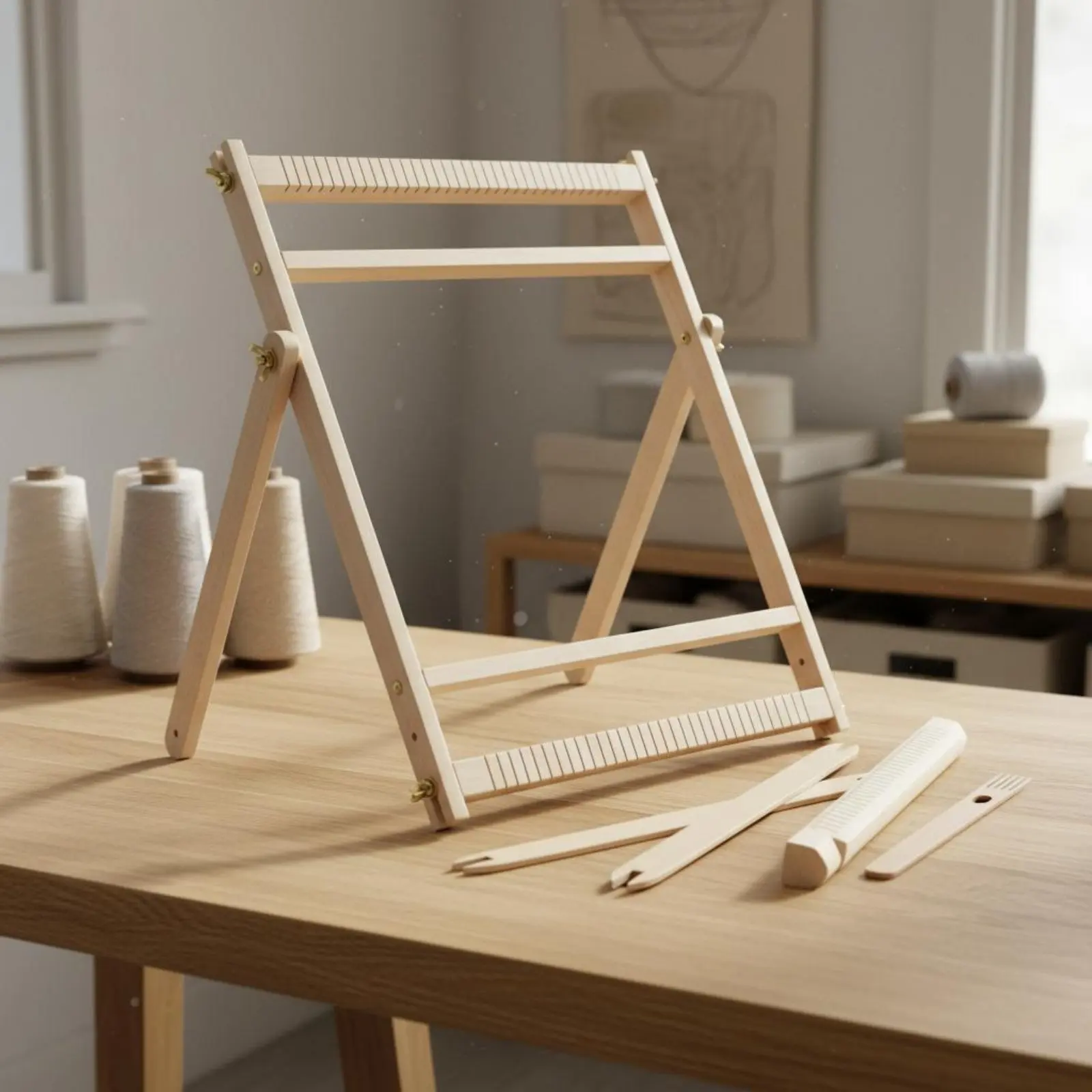 Standing Weaving Loom Includes Pick Stick Floor Loom Wooden Weaving Frame Beginner Friendly Easy to Use for Beginners, Workshop
Standing Weaving Loom Includes Pick Stick Floor Loom Wooden Weaving Frame Beginner Friendly Easy to Use for Beginners, Workshop