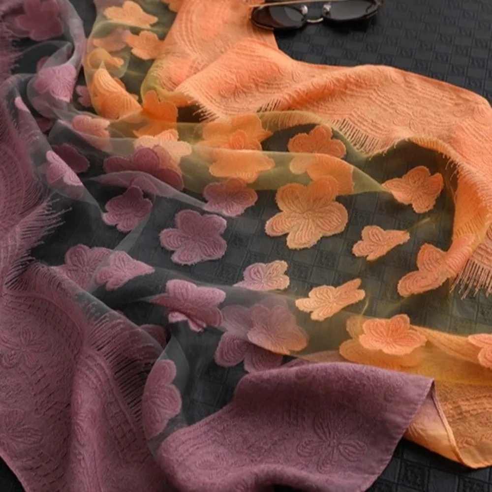 Fashion Gradient Color Cut Flowers Scarf Lace Thin Sunscreen Scarf Long Soft Beach Shawl Wrap
Fashion Gradient Color Cut Flowers Scarf Lace Thin Sunscreen Scarf Long Soft Beach Shawl Wrap