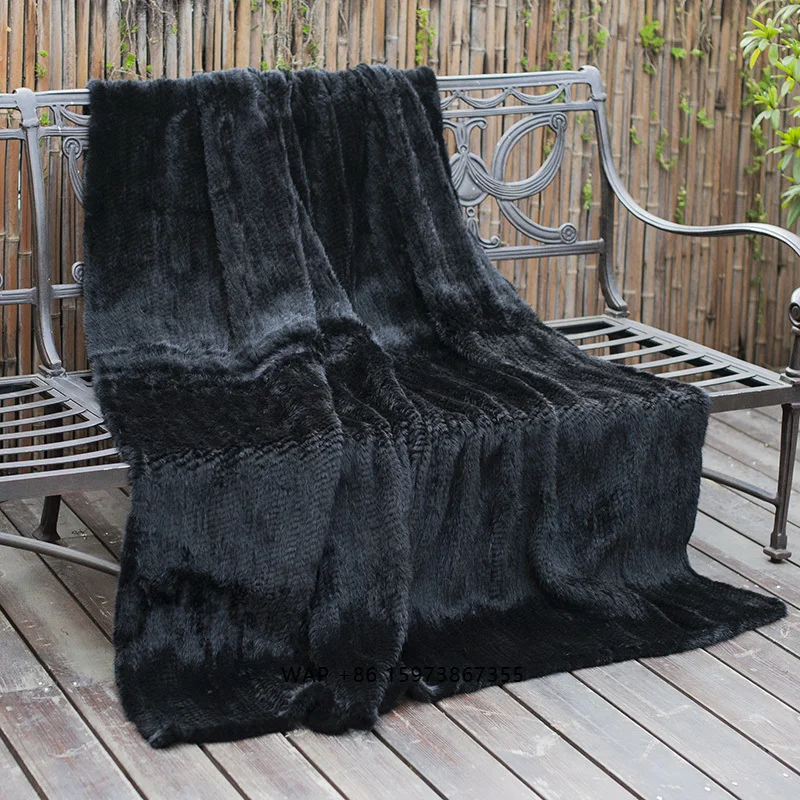 100% Genuine Mink Fur Soft Solid Pattern Portable Throw Blanket Hand Knitted for Home & Airplane Use
100% Genuine Mink Fur Soft Solid Pattern Portable Throw Blanket Hand Knitted for Home & Airplane Use
