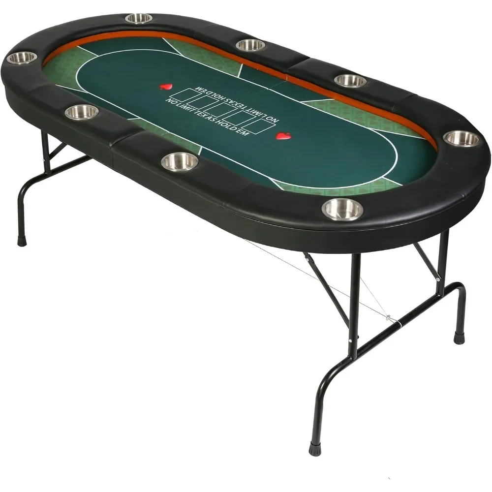 Poker Table Foldable, 8 Players Texas Holdem Poker Table, Casino Folding Table for Blackjack Board Game -Green
Poker Table Foldable, 8 Players Texas Holdem Poker Table, Casino Folding Table for Blackjack Board Game -Green